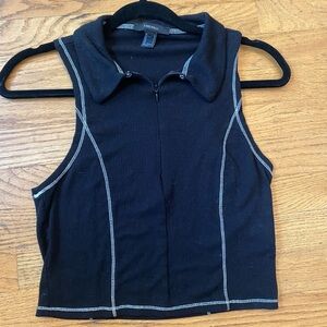 Forever 21 Collared Zip Up Tank